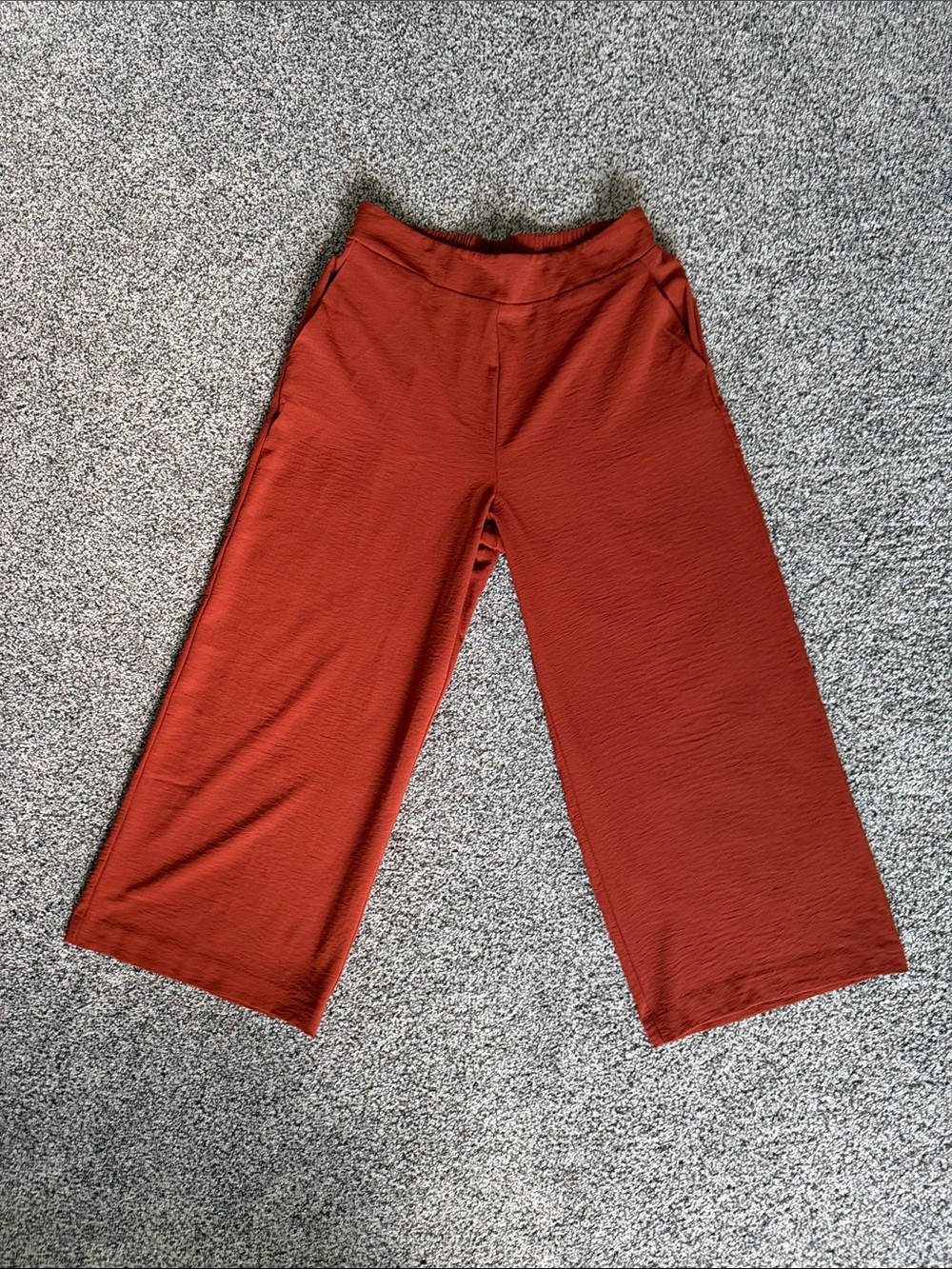 Nine West High Rise Cropped Wide-Leg Pants in Rusty Orange medium